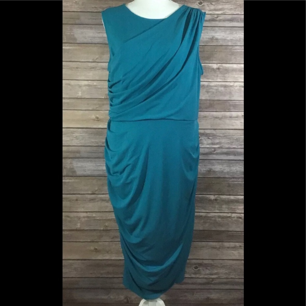 Lane Bryant Turquoise Drape wrap dress!